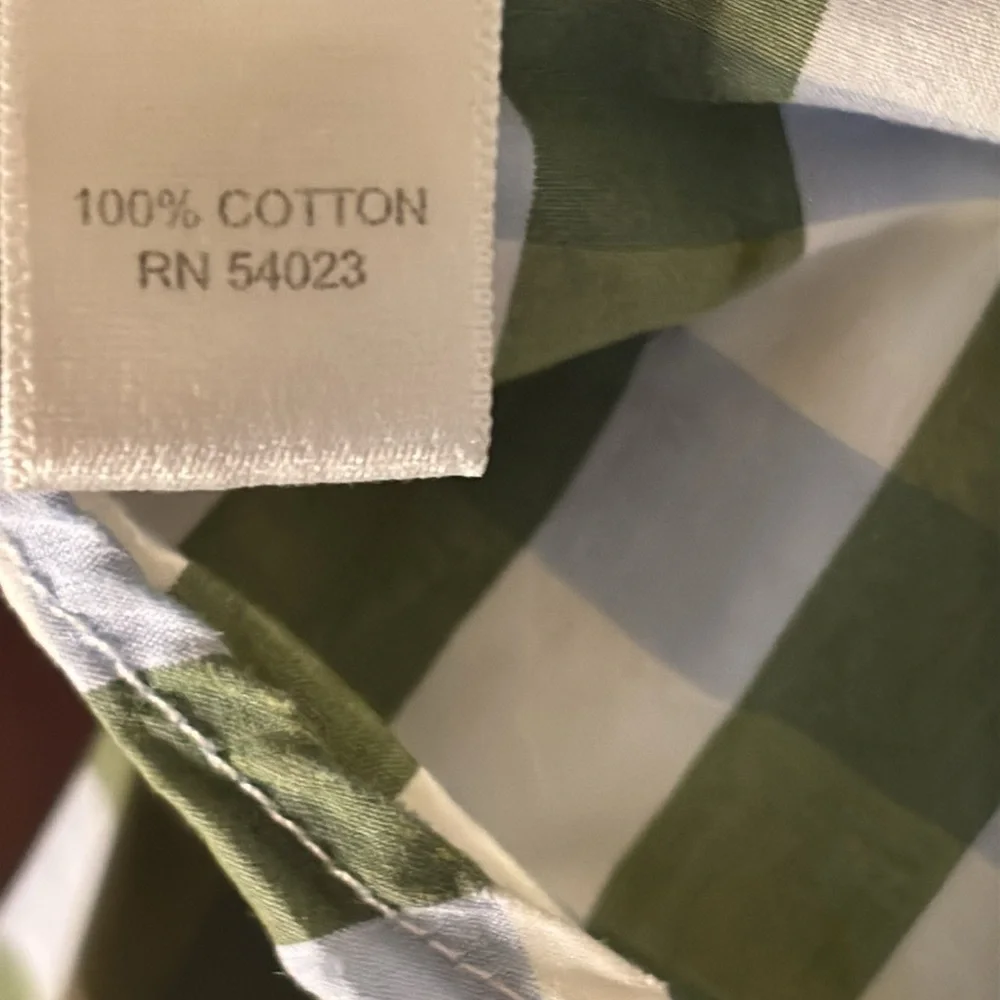 Banana Republic Green and Blue Button Up Shirt Men Size XL
